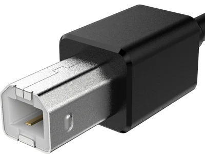 USB Typ-B ein Stecker, schräg
